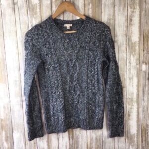 Gap Silver Metallic Cable Knit Sweater